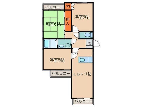 ボゥリ－ブ庄内の物件間取画像